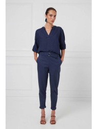 bill cost γυναικείο παντελόνι με αγκράφα και λάστιχο στη μέση - 10-180285-0 μπλε σκούρο