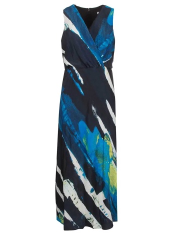 dkny γυναικείο φόρεμα αμάνικο με print - p3jbvv06 μπλε