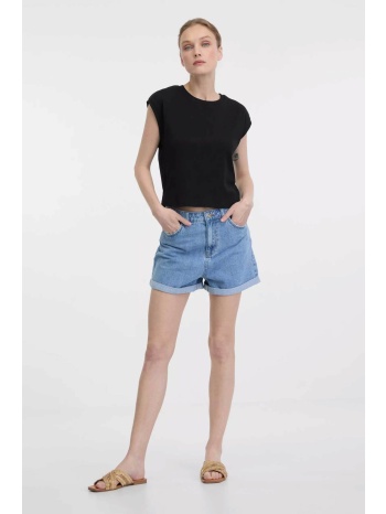 orsay γυναικείο σορτς denim με ρεβέρ στο τελείωμα 