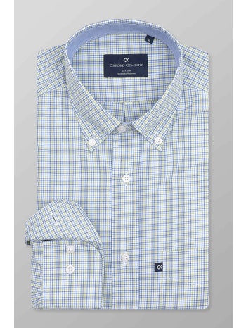 oxford company ανδρικό πουκάμισο button down με καρό σχέδιο