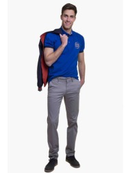 the bostonians ανδρικό chino παντελόνι μονόχρωμο με λογότυπο στο πίσω μέρος slim fit - cn13228097 γκ