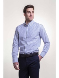 the bostonians ανδρικό πουκάμισο button down με ριγέ σχέδιο και κεντημένο λογότυπο στο μανίκι - ays4