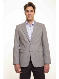 the bostonians ανδρικό σακάκι δίκουμπο με μικροσχέδιο - j00198 γκρι