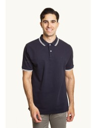 the bostonians ανδρική πόλο μπλούζα με contrast λεπτομέρειες και κεντημένο λογότυπο regular fit - ps