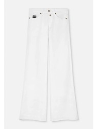 versace jeans couture γυναικείο τζιν παντελόνι μονόχρωμο πεντάτσεπο με μεταλλικό λογότυπο πίσω - 76h