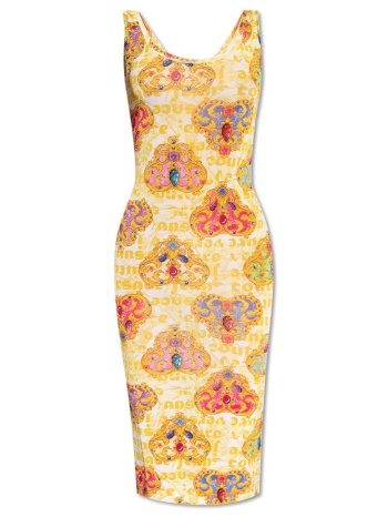 versace jeans couture γυναικείο midi φόρεμα με all-over