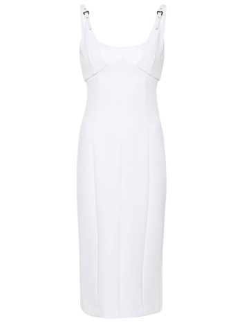 versace jeans couture γυναικείο midi φόρεμα μονόχρωμο με σε προσφορά