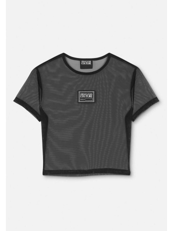 versace jeans couture γυναικείο t-shirt cropped διαφανές με σε προσφορά