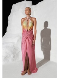 baobab γυναικείο maxi φόρεμα με cut out λεπτομέρεια `linus` - linus dress-650 ροζ