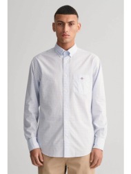 gant ανδρικό πουκάμισο button down με gingham καρό σχέδιο και τσέπη με λογότυπο regular fit - 300012