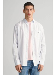 gant ανδρικό πουκάμισο button down με ριγέ σχέδιο και τσέπη με λογότυπο regular fit - 3000130 denim 