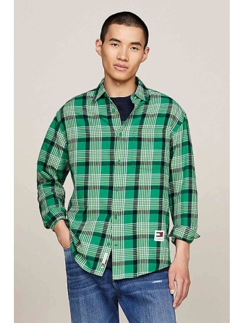 tommy jeans ανδρικό καρό πουκάμισο regular fit - dm0dm19532