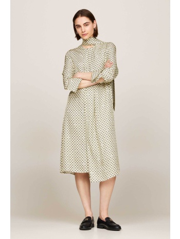 tommy hilfiger γυναικείο midi φόρεμα με φουλάρι και