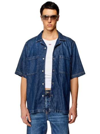 diesel ανδρικό denim πουκάμισο με κοντό μανίκι regular fit