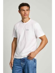 pepe jeans ανδρικό t-shirt με graphic logo print στο πίσω μέρος regular fit - pm509431 λευκό