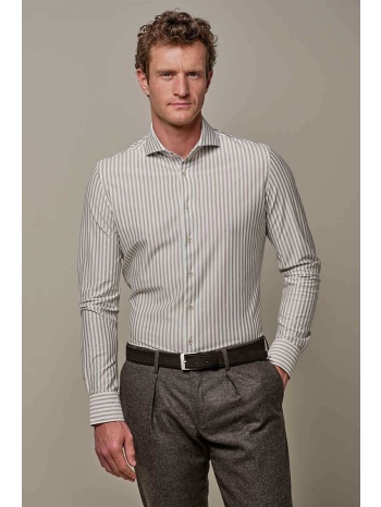 profuomo ανδρικό πουκάμισο με ριγέ σχέδιο japanese knitted