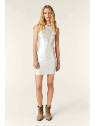 ba&sh γυναικείο mini φόρεμα αμάνικο ribbed `saphir` - 1h24saph ασημί