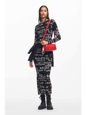 desigual γυναικείο maxi φόρεμα με contrast letter print