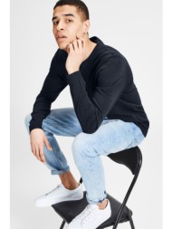 jack & jones ανδρική πλεκτή μπλούζα μονόχρωμη - 12137190 μπλε σκούρο