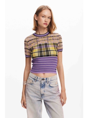desigual γυναικείο τοπ με καρό print `cuadri` - 24wwtk63