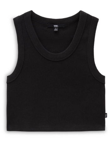 vans γυναικείο τοπ αμάνικο με rib πλέξη - vn000g3jblk1 μαύρο