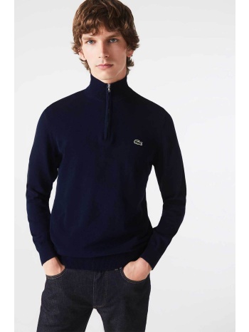 lacoste ανδρικό πουλόβερ με 1/2 φερμουάρ και λογότυπο 