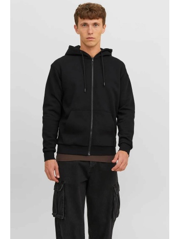 jack & jones ανδρική ζακέτα φούτερ μονόχρωμη με κουκούλα 