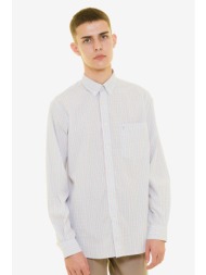 the bostonians ανδρικό καρό πουκάμισο με κεντημένο λογότυπο και τσέπη - aach7812 λευκό