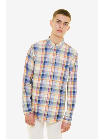 the bostonians ανδρικό καρό πουκάμισο με κεντημένο λογότυπο σε προσφορά