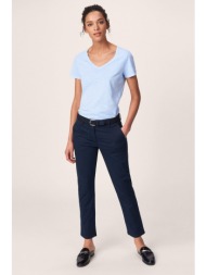 γυναικείο cropped μονόχρωμο παντελόνι gant - 4150025 μπλε σκούρο