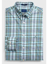 gant ανδρικό καρό πουκάμισο regular winter twill melange plaid - 3011430 λαδί