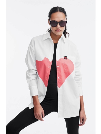 dkny γυναικείο πουκάμισο oversized με print - d2b4a104 λευκό