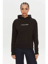 calvin klein γυναικεία μπλούζα φούτερ με κουκούλα και λογότυπο regular fit - k20k205449 μαύρο