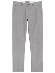 gant ανδρικό παντελόνι μονόχρωμο από βαμβάκι και λινάρι (34l) - 1505035 γκρι