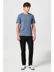 wrangler® ανδρικό παντελόνι πεντάτσεπο με logo patch `larston` slim fit - 112356815-** μαύρο