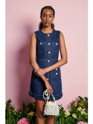 sister jane γυναικείο mini φόρεμα denim `dream rosie` - drd516ble denim blue