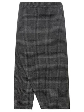 dkny γυναικεία midi φούστα με καρό σχέδιο και σκίσιμο 