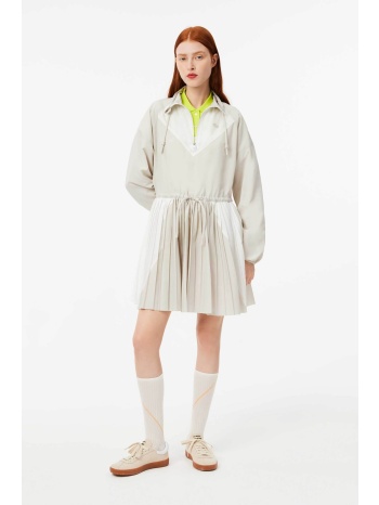 lacoste γυναικείο mini φόρεμα με πλισέ κάτω μέρος και σε προσφορά