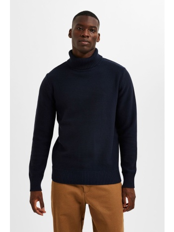 selected ανδρικό πουλόβερ ζιβάγκο μονόχρωμο - 16086644 μπλε