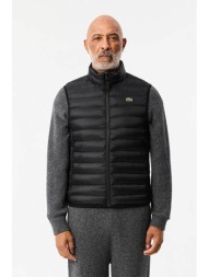 lacoste ανδρικό αμάνικο μπουφάν αδιάβροχο με καπιτονέ σχέδιο και κεντημένο λογότυπο - bh2886-00 μαύρ