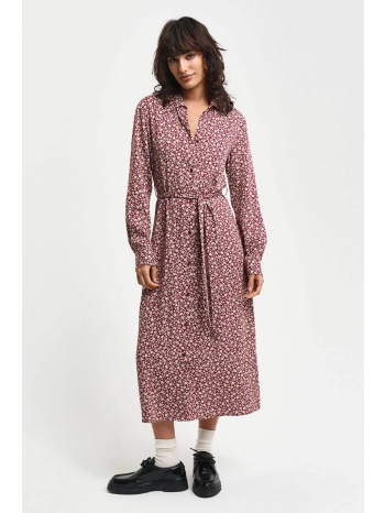 gant γυναικείο midi φόρεμα σεμιζιέ με floral print slim fit