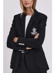 lauren ralph lauren γυναικείο σακάκι με logo patch και μεταλλικά κουμπιά `jacquard blazer` - 2007973