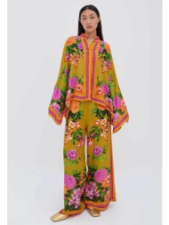 raishma γυναικείο παντελόνι με floral print `alisa` - aw24rs60gr πορτοκαλί