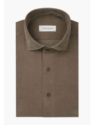 profuomo ανδρικό κοτλέ πουκάμισο slim fit - ppvh30028e χακί