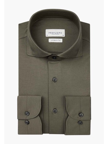profuomo ανδρικό πουκάμισο twill japanese knitted slim fit