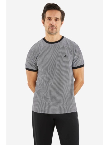 nautica ανδρικό t-shirt με ριγέ σχέδιο και κεντημένο σε προσφορά