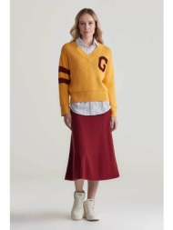 gant γυναικεία μάλλινη midi φούστα μονόχρωμη regular fit - 4400159 μπορντό