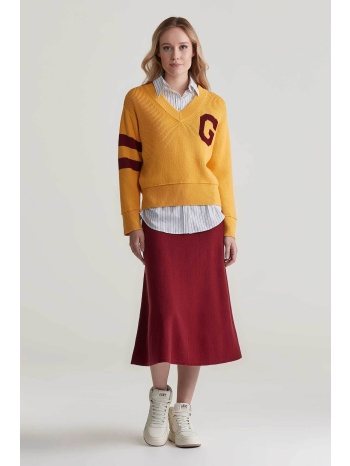 gant γυναικεία μάλλινη midi φούστα μονόχρωμη regular fit 