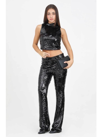 armani exchange γυναικείο παντελόνι με παγιέτα regular fit σε προσφορά