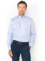 the bostonians ανδρικό μονόχρωμο πουκάμισο custom fit `twill` - anp2331 μπλε ανοιχτό